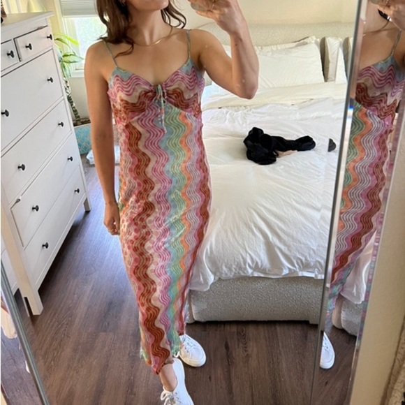 ANNA SUI Swirly Rainbow Knit Dress - Picture 1 of 16